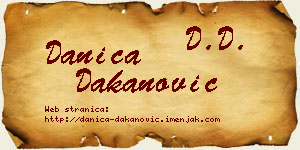 Danica Dakanović vizit kartica